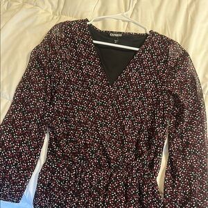 Express Women's Black and Red Dress